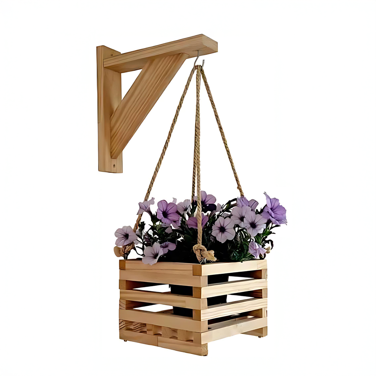 Repisa de madera colgante para plantas, modelo Dublín, para pared o balcón