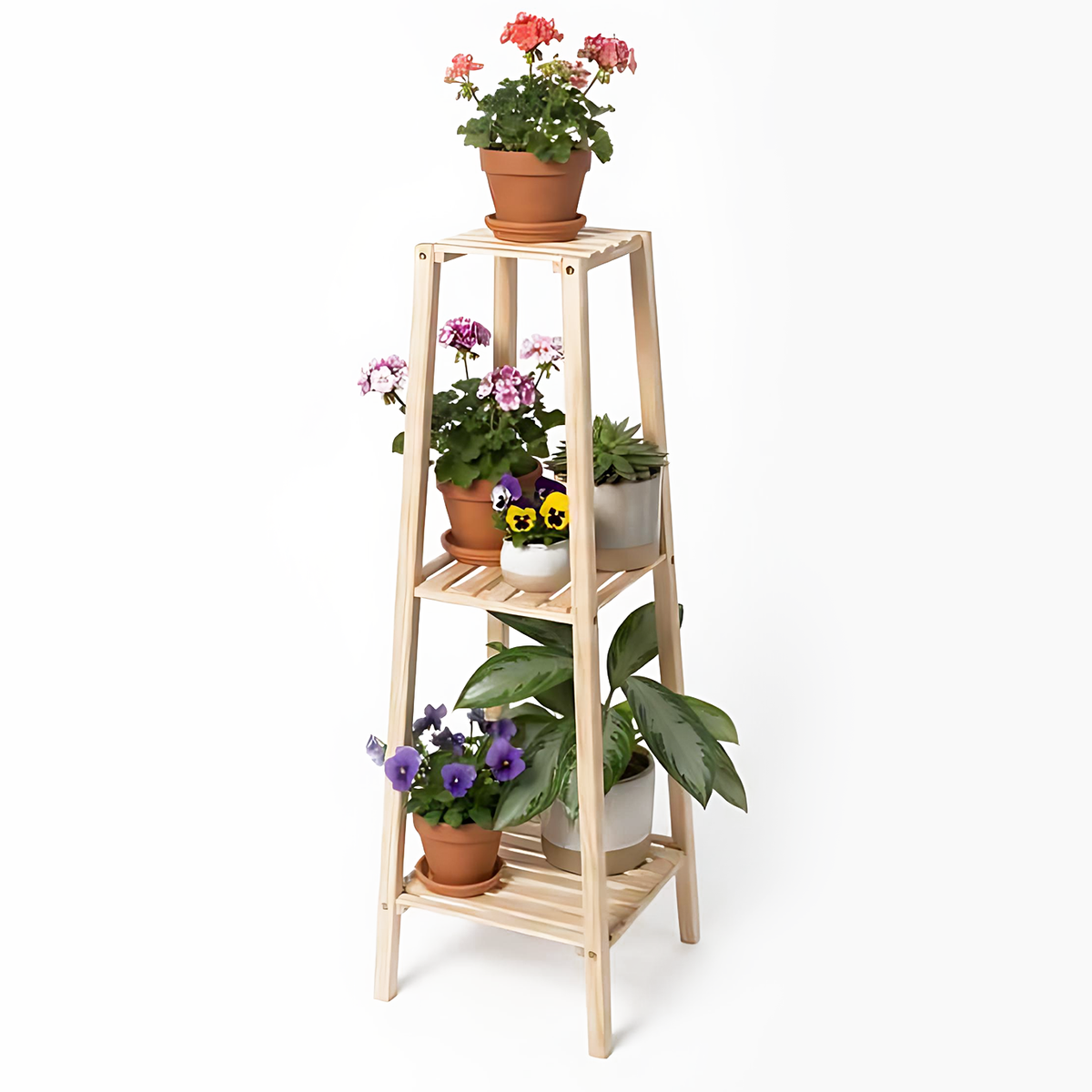 Repisa de madera compacta para plantas, modelo Buenos Aires, ideal para departamentos pequeños