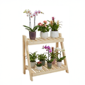 Repisa de madera compacta para plantas de 2 niveles, modelo Turín