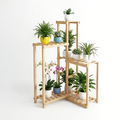 Repisa de madera para plantas de 6 niveles, modelo Lisboa, diseño escalonado