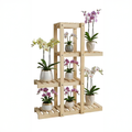 Repisa de madera para plantas de 4 niveles, modelo Berlín