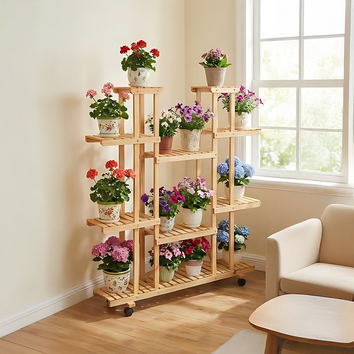 MODELO PARÍS - Repisa para Plantas de 5 Niveles, Gran Capacidad