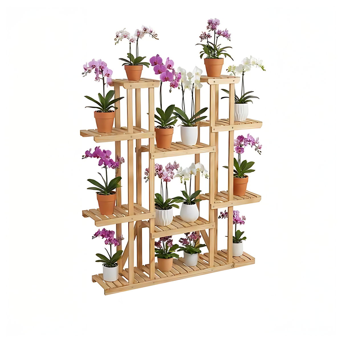 Repisa de madera para plantas de 5 niveles y gran capacidad, modelo París