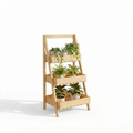 Repisa de madera compacta para plantas de 3 niveles, modelo Tokio