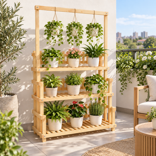 MODELO VERSALLES - Repisa para Plantas con Colgadores