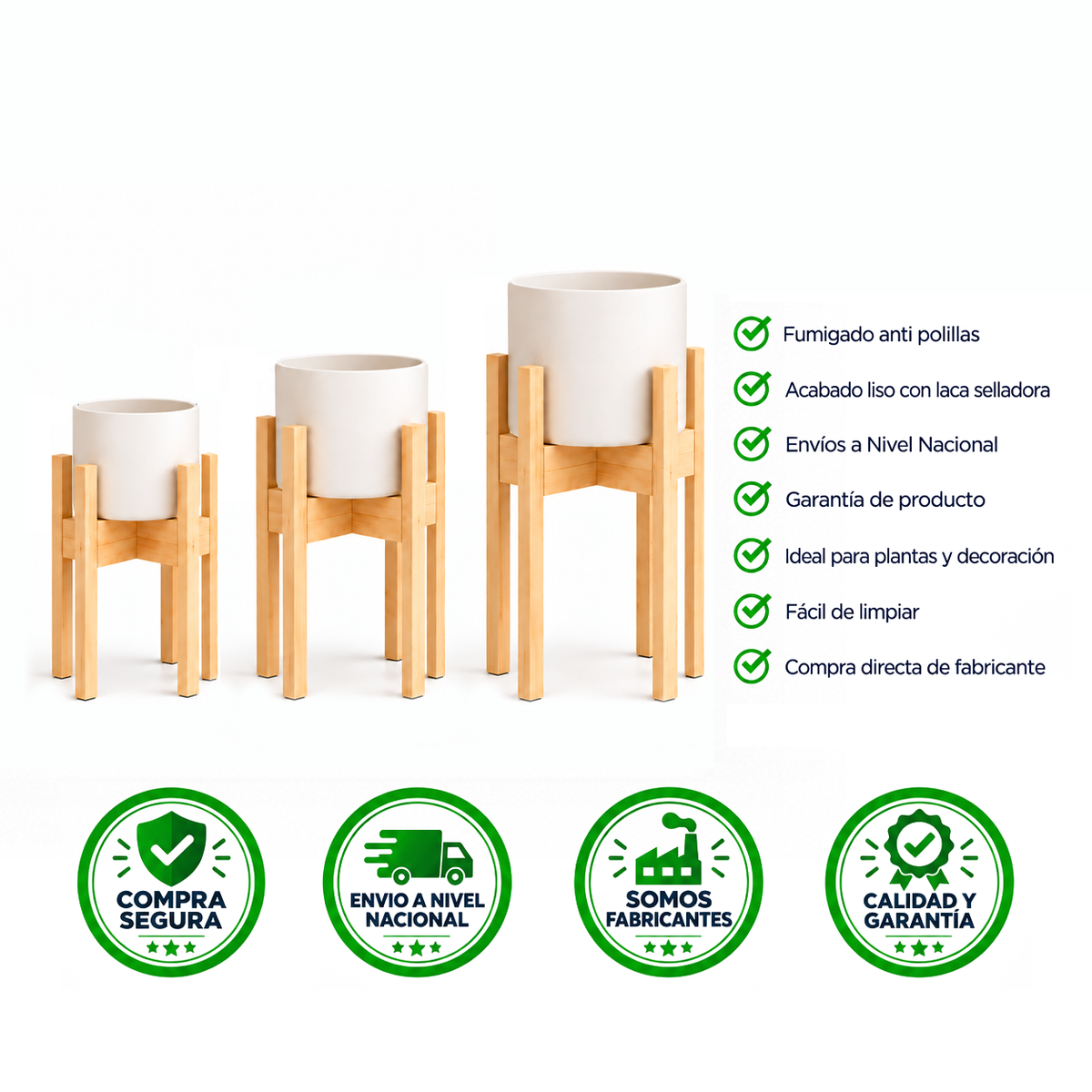 Modelo Sidney – repisa de madera para plantas – imagen 3