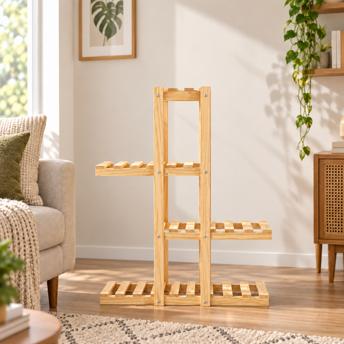Modelo Berlín – repisa de madera para plantas 4 niveles – imagen 2