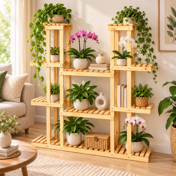 MODELO PARÍS - Repisa para Plantas de 5 Niveles, Gran Capacidad