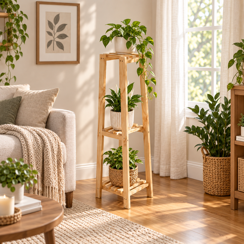 Modelo Buenos Aires – repisa de madera para plantas compacta – imagen 1
